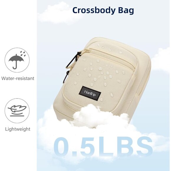 Unisex Crossbody Bag Lightweight Water-Resistant Multiple Zipper Pockets - Picture 7 of 9